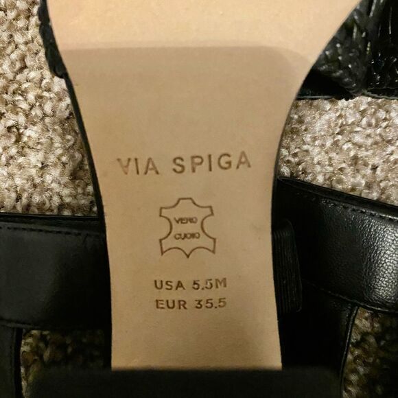 Via Spiga Evelyne Black Sandal with Block Heel - Picture 7 of 8